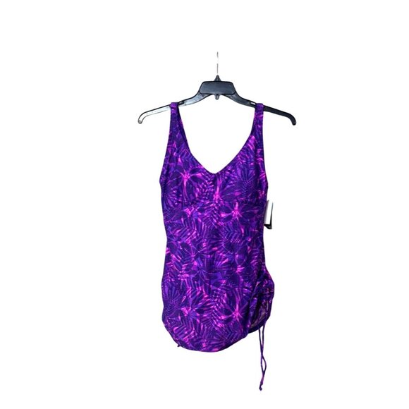 TYR WOMEN’S MONACO V-NECK SHEATH, SWIMSUIT,  Purple, Size 14 - Picture 11 of 13